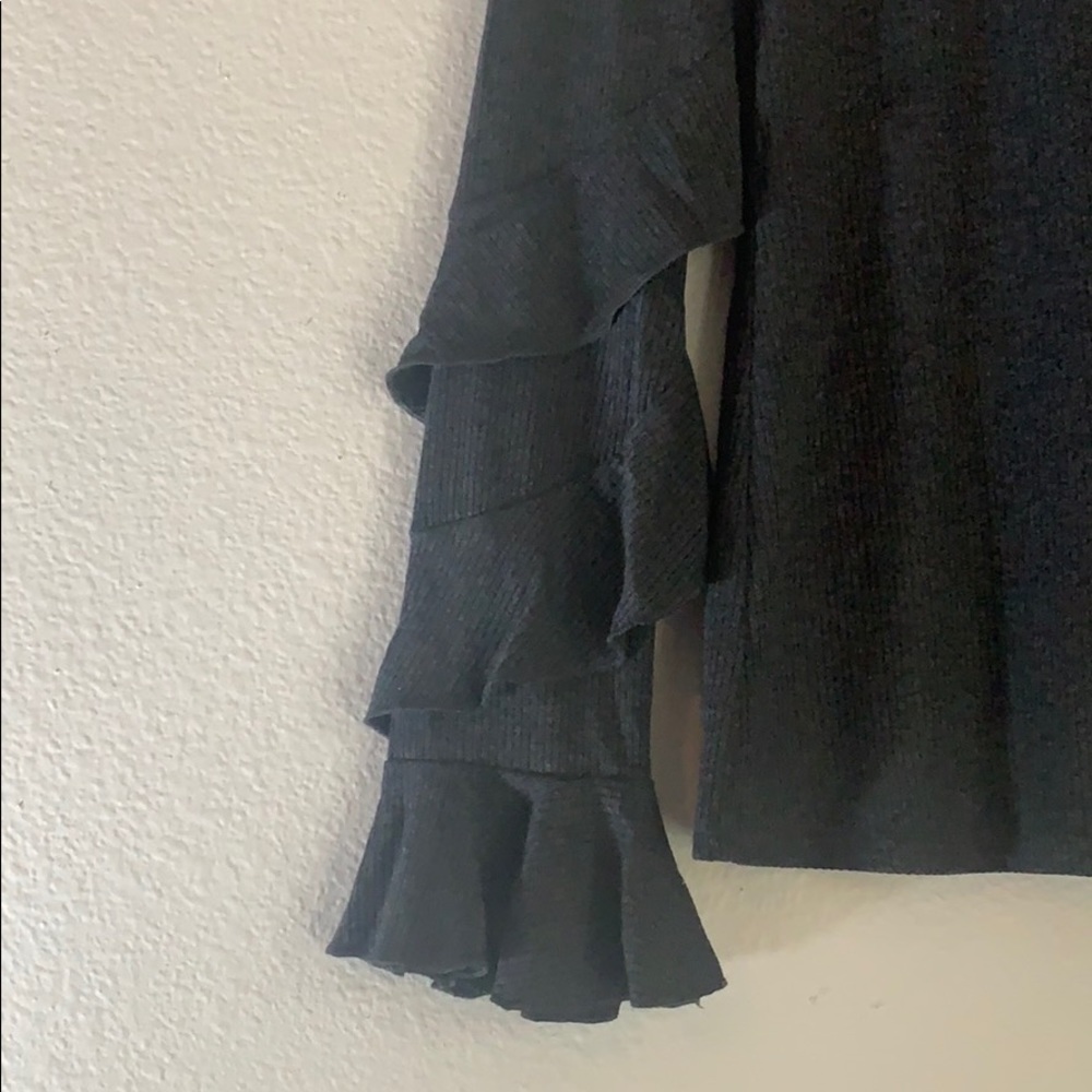 1. State Top XXS Ruffle Sleeve Rib Knit Top New with tag - Picture 5 of 5